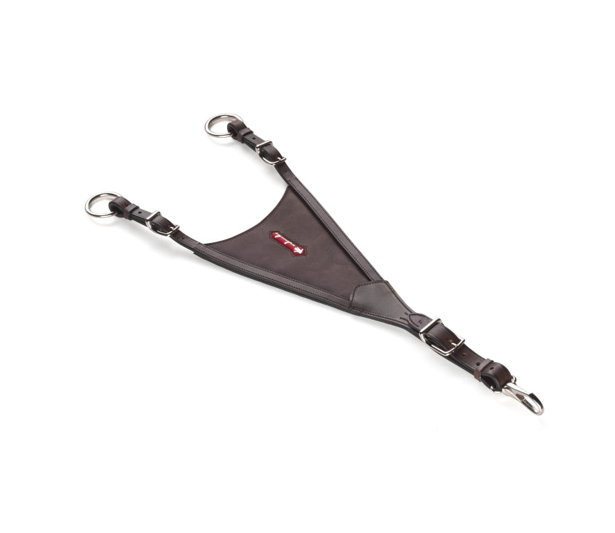 MARTINGALE BIB WITH SOFT LEATHER INSERT- SS FITTINGS- Black-