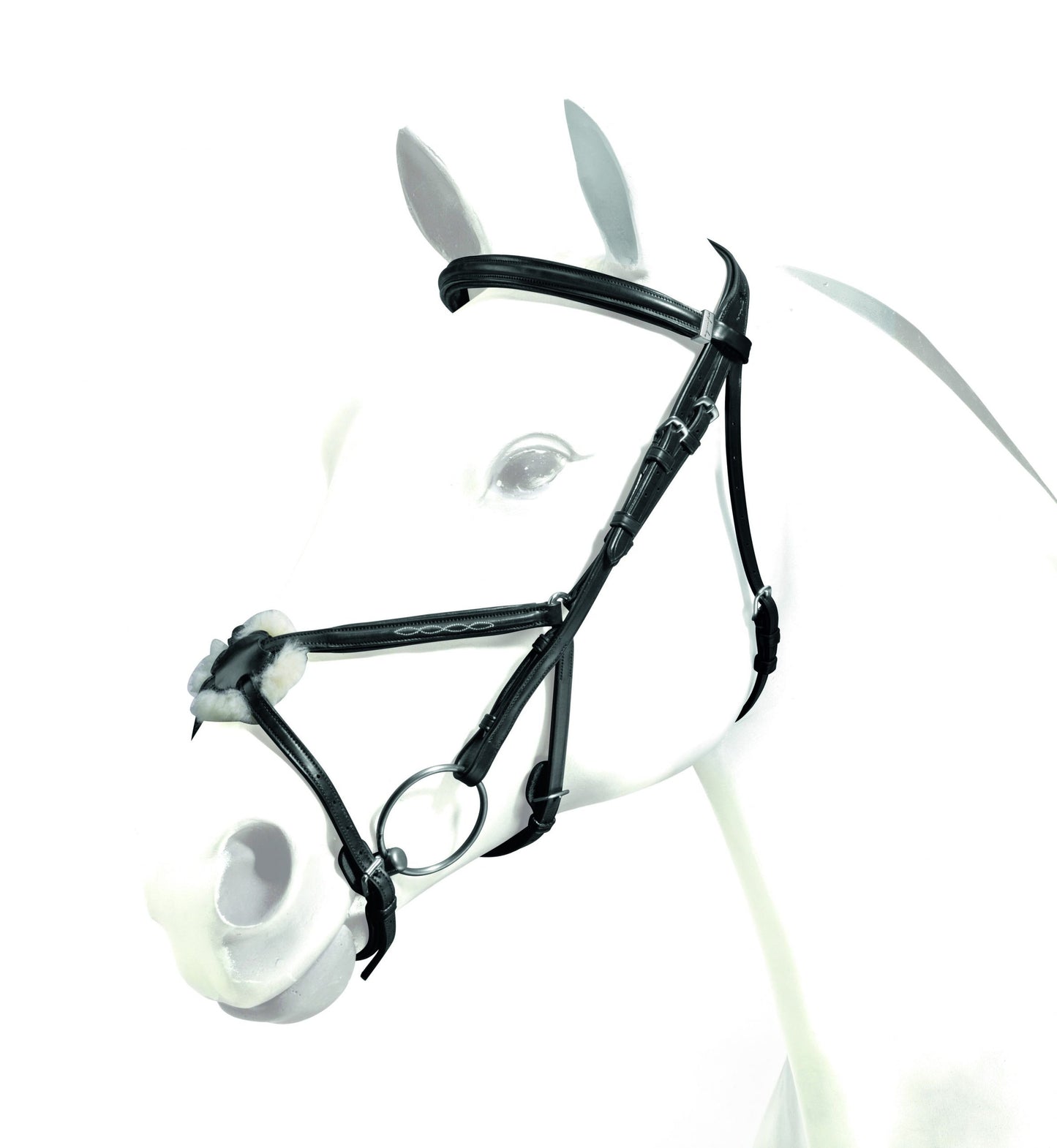 EMPORIO PADDED FIG 8 BRIDLE - NO REINS - SILVER FITTINGS - N