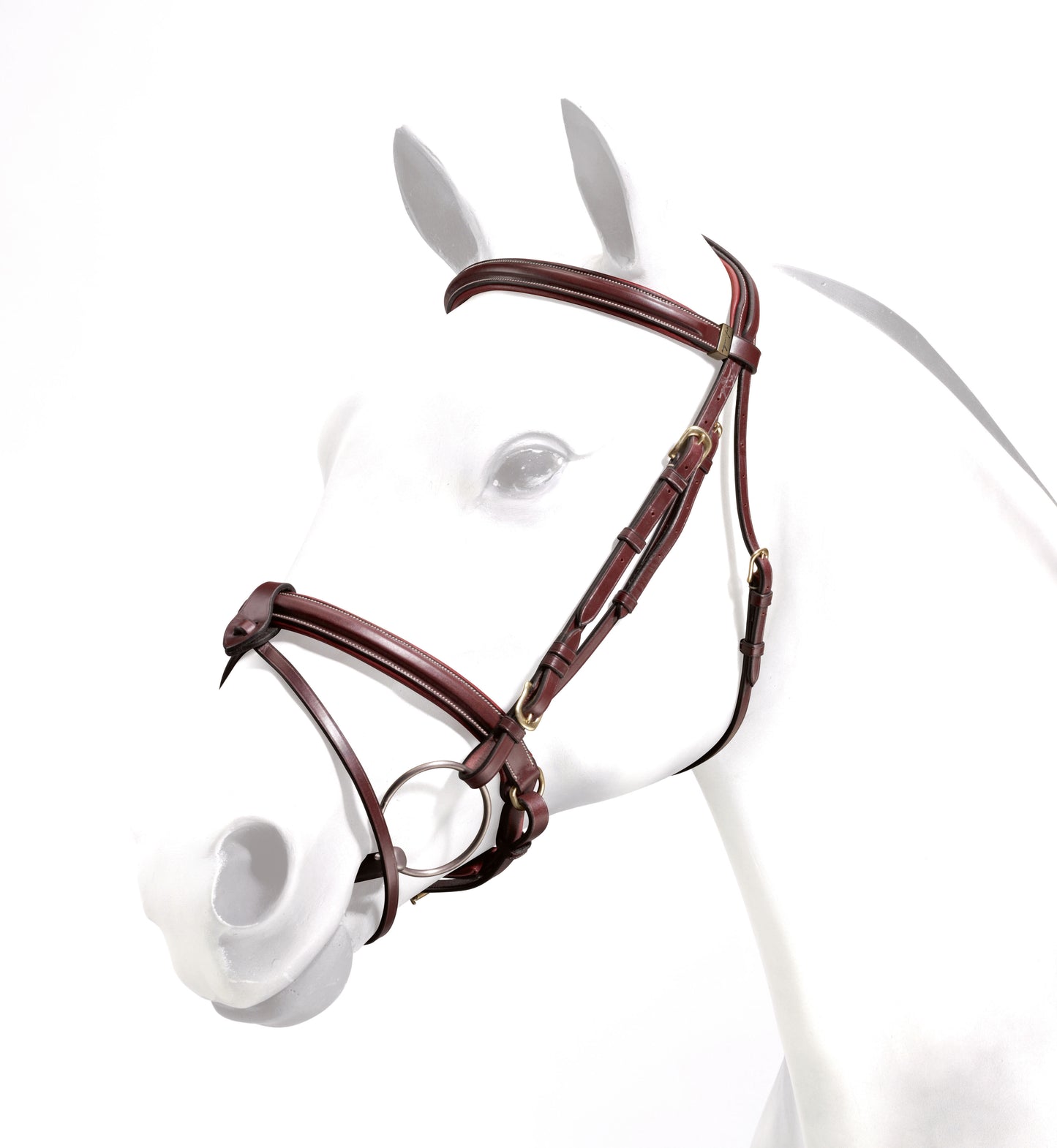 FLASH BRIDLE ROLLED BROWBAND - SILVER FITTINGS - Black - Cob