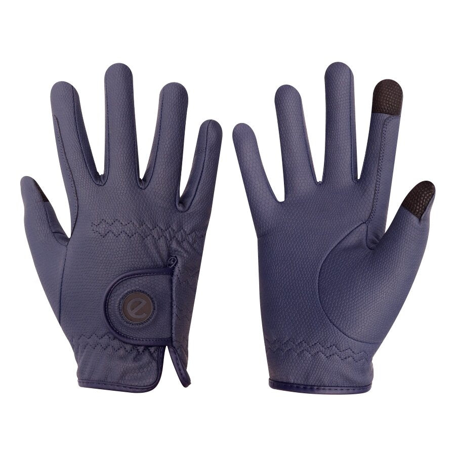 eQUEST GripPro Winter Edition Riding Gloves – Navy Blue | Warm, Grippy & Touchscreen