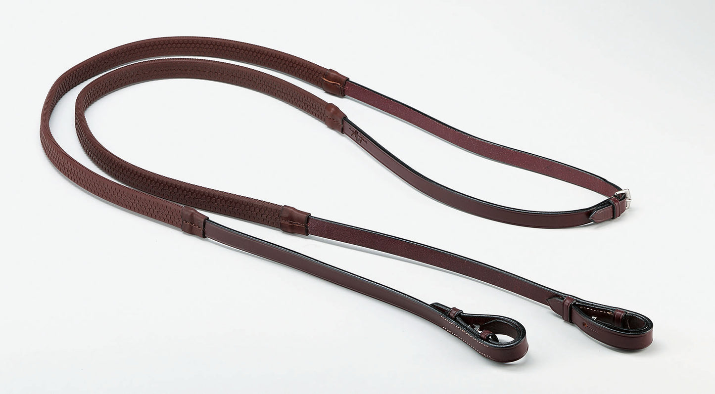 EMPORIO RUBBER REINS - SILVER FITTINGS - Black - Full