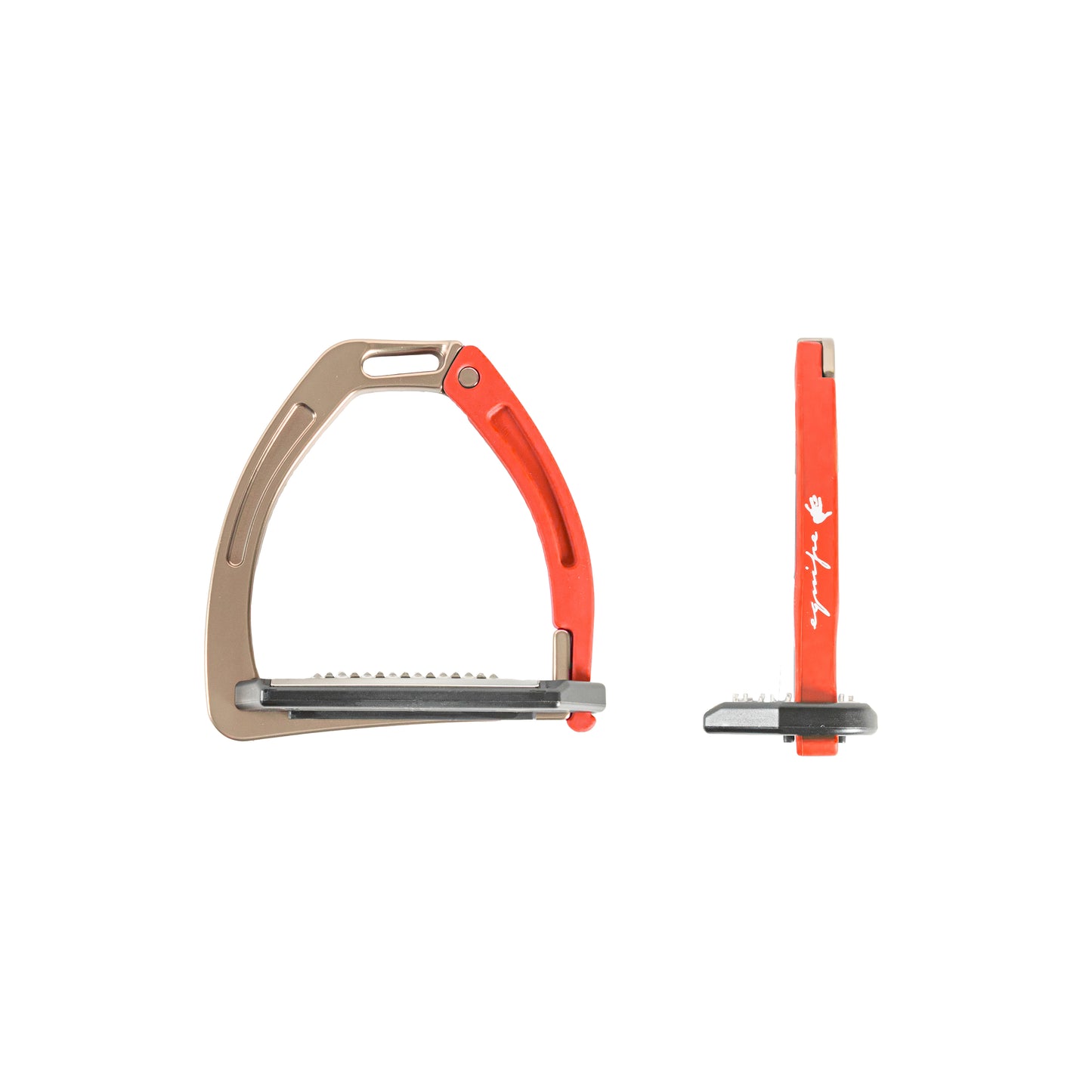 SAFETY STIRRUP WITH GRIP STEEL PLATE- Light Titanium/Green-