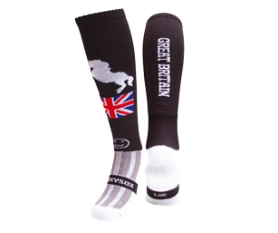 GB Horse Black Knee Length Socks