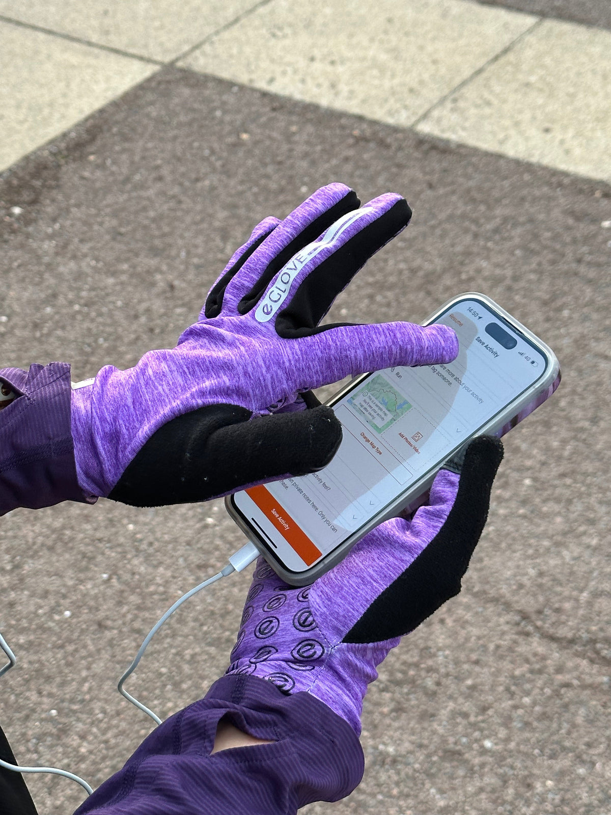 eGLOVE Run Gloves – Purple | Touchscreen Running Gloves