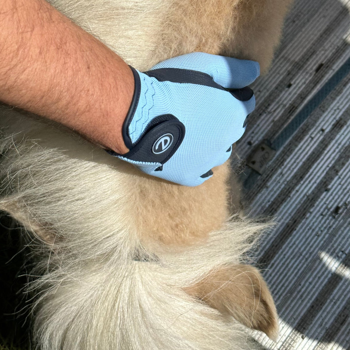eQUEST GripPro X-LITE Riding Gloves - Baby Blue Regular Cuff