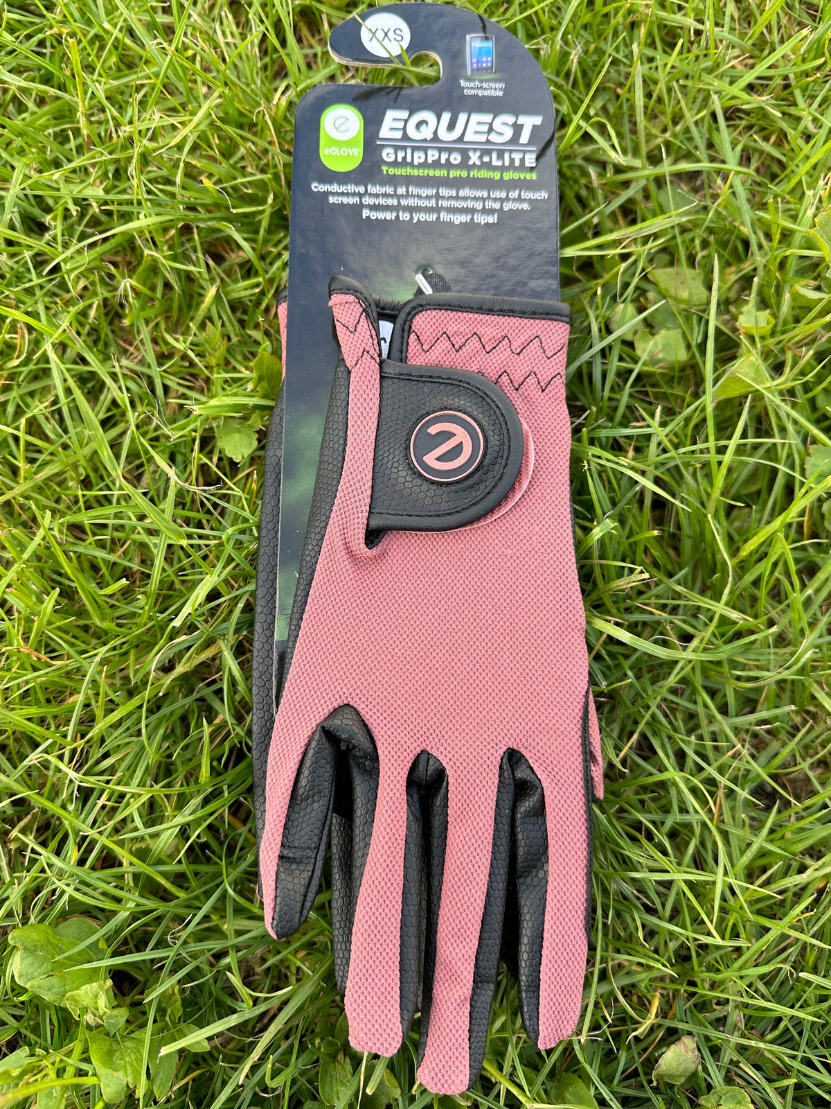 eQUEST GripPro X-LITE Riding Gloves - Coral Regular Cuff