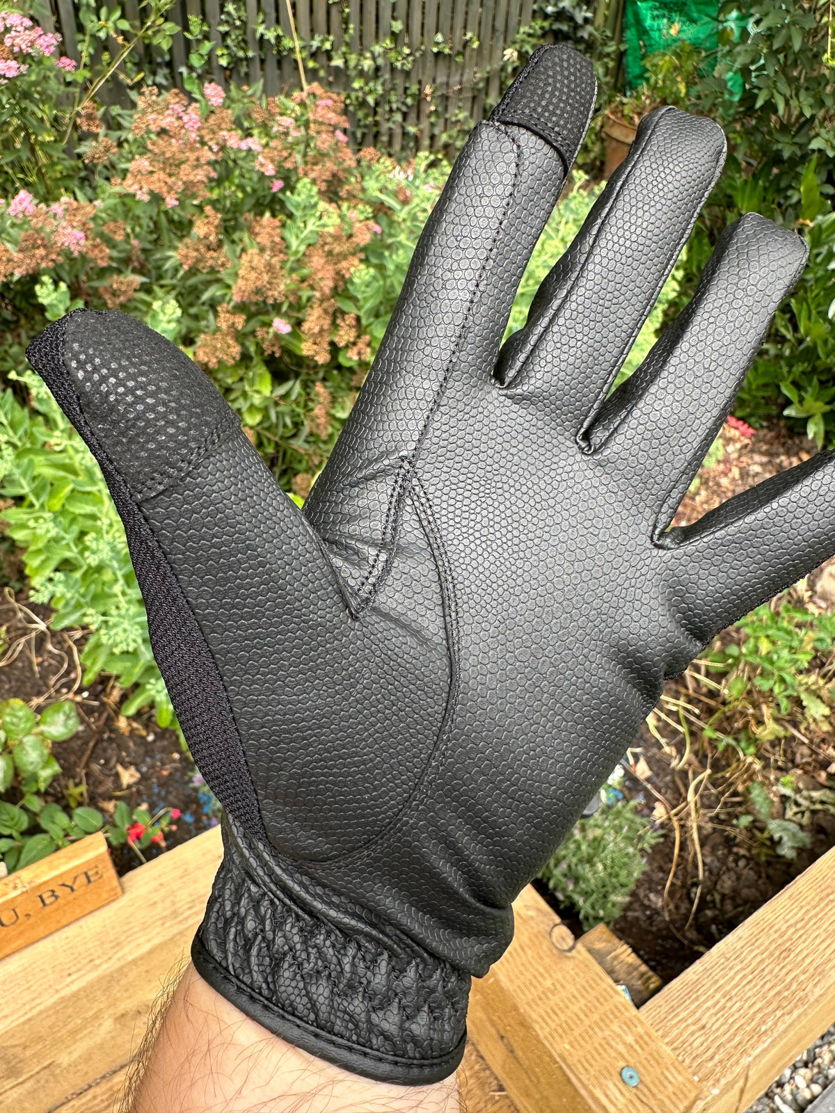 eQUEST GripPro X-LITE Riding Gloves - Black Tonal Glitter Cuff