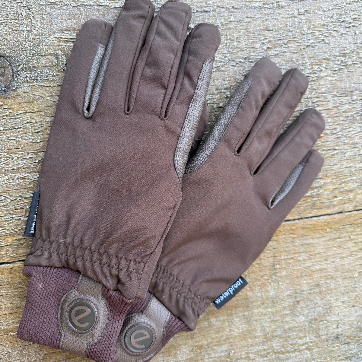 eQUEST Waterproof Riding & Yard Gloves – Brown | Warm, Grippy & Touchscreen