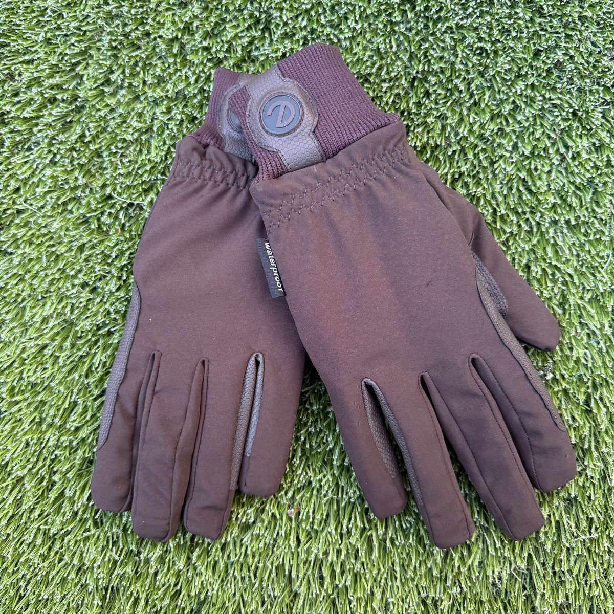 eQUEST Waterproof Riding & Yard Gloves – Brown | Warm, Grippy & Touchscreen