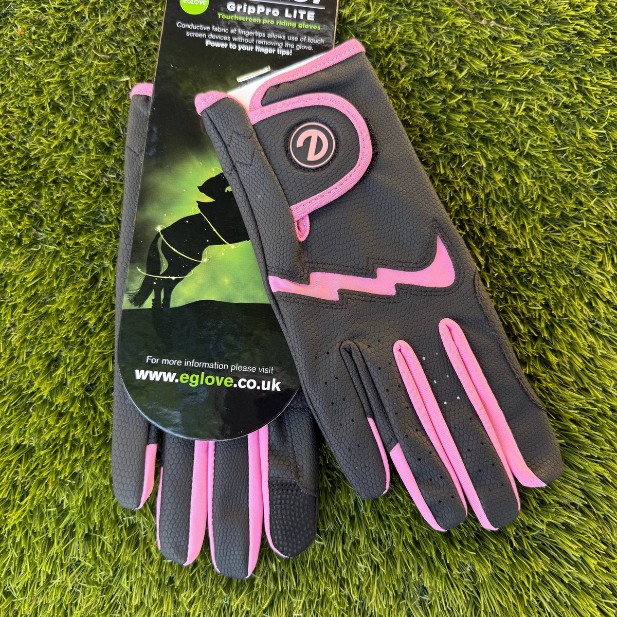 eQUEST GripPro LITE V3 Lightweight Riding Gloves – Black / Blush Pink | Lightweight, Grippy & Breathable