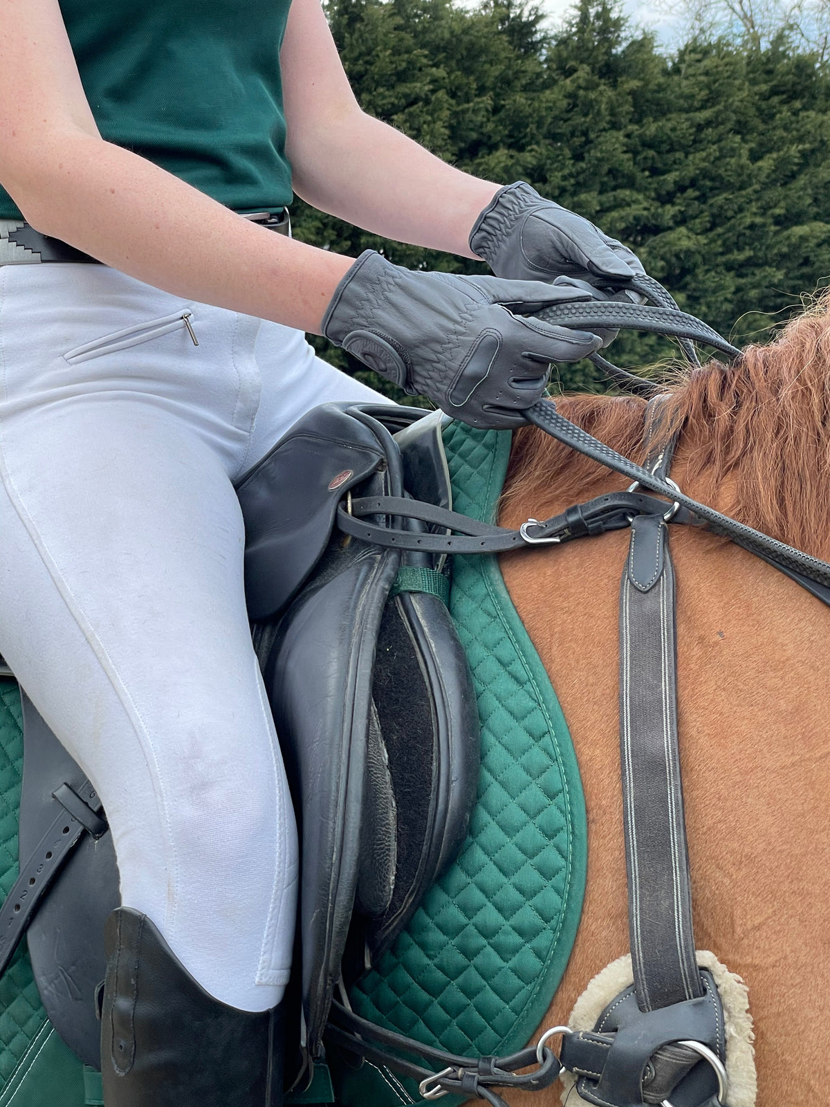 eQUEST GripPro Leather Touchscreen Riding Gloves - Grey | Classic English Style