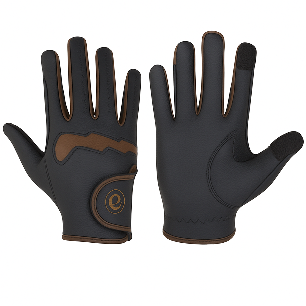 eQUEST GripPro LITE V3 Lightweight Riding Gloves – Black / Brown (NEW!) | Lightweight, Grippy & Breathable
