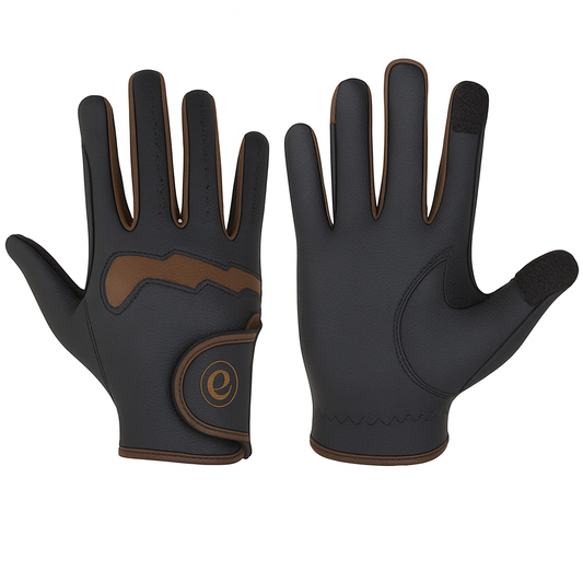 eQUEST GripPro LITE V3 Lightweight Riding Gloves – Black / Brown (NEW!) | Lightweight, Grippy & Breathable
