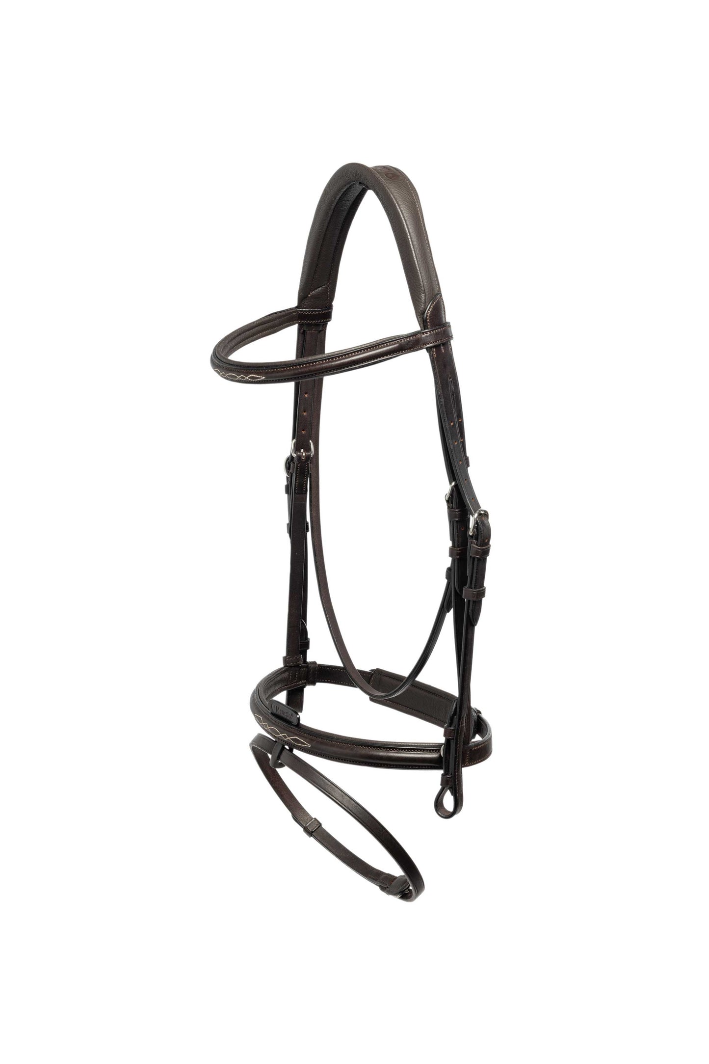 Menetics Flash bridle  Fancy Stitched no reins- Black- Full