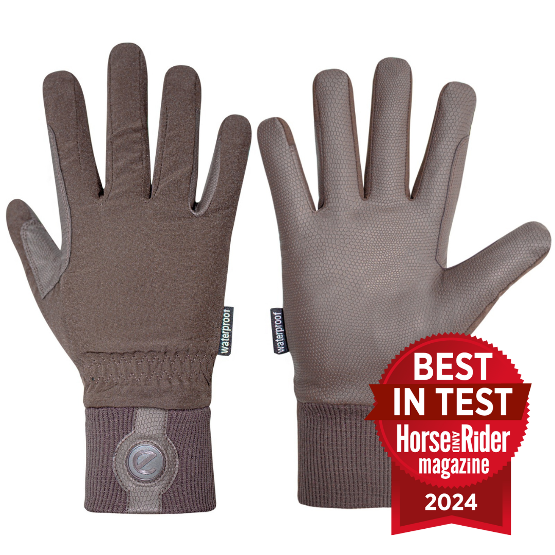 eQUEST Waterproof Riding & Yard Gloves – Brown | Warm, Grippy & Touchscreen