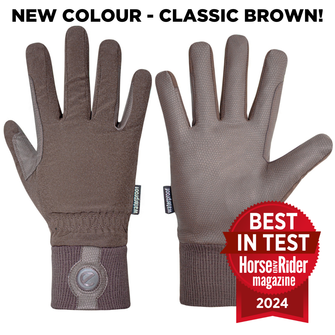 eQUEST Waterproof Riding & Yard Gloves – Brown | Warm, Grippy & Touchscreen