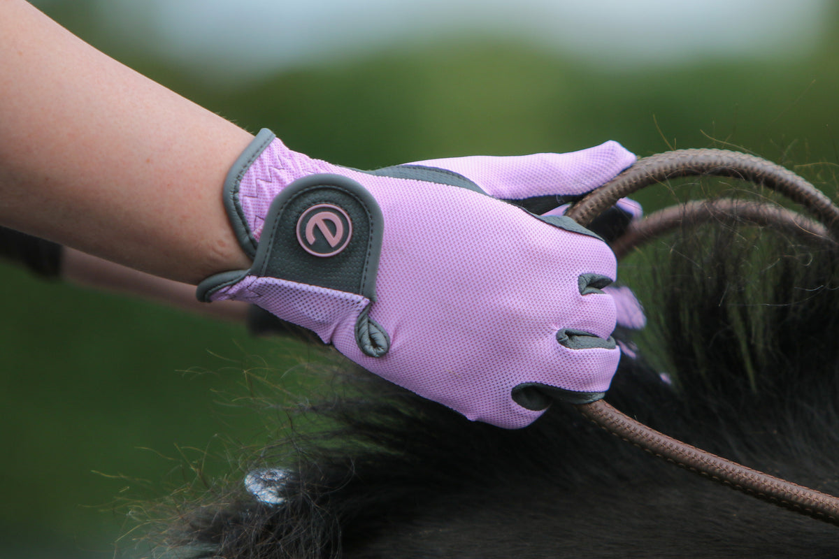 eQUEST GripPro X-LITE Riding Gloves - Pastel Pink Regular Cuff