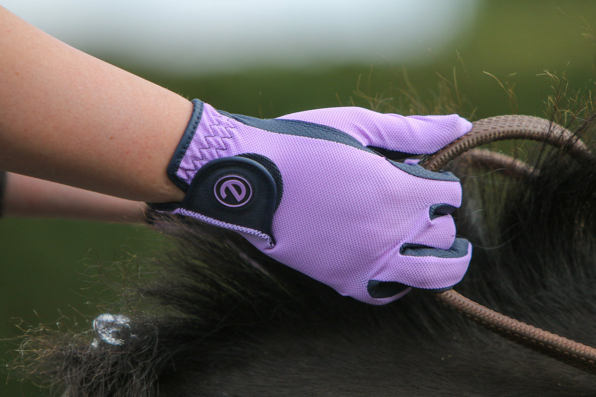 eQUEST GripPro X-LITE Riding Gloves - Lilac Regular Cuff