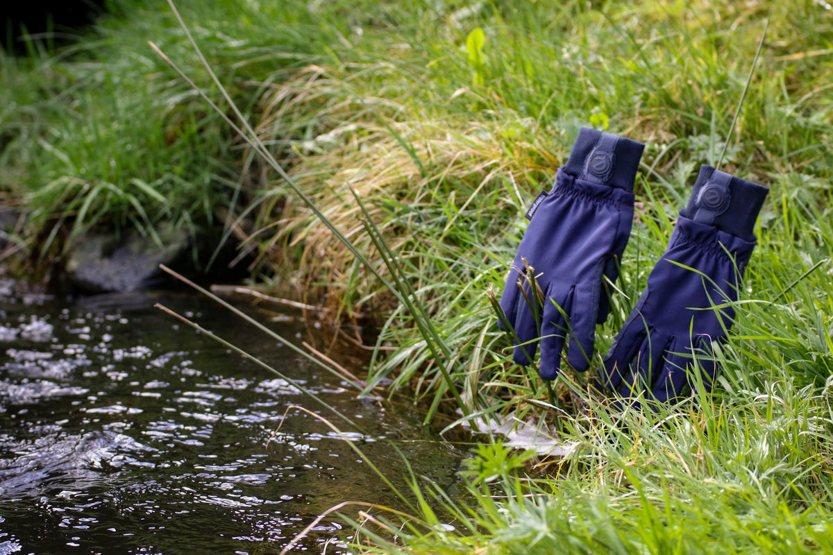 eQUEST Waterproof Riding & Yard Gloves – Blue | Warm, Grippy & Touchscreen
