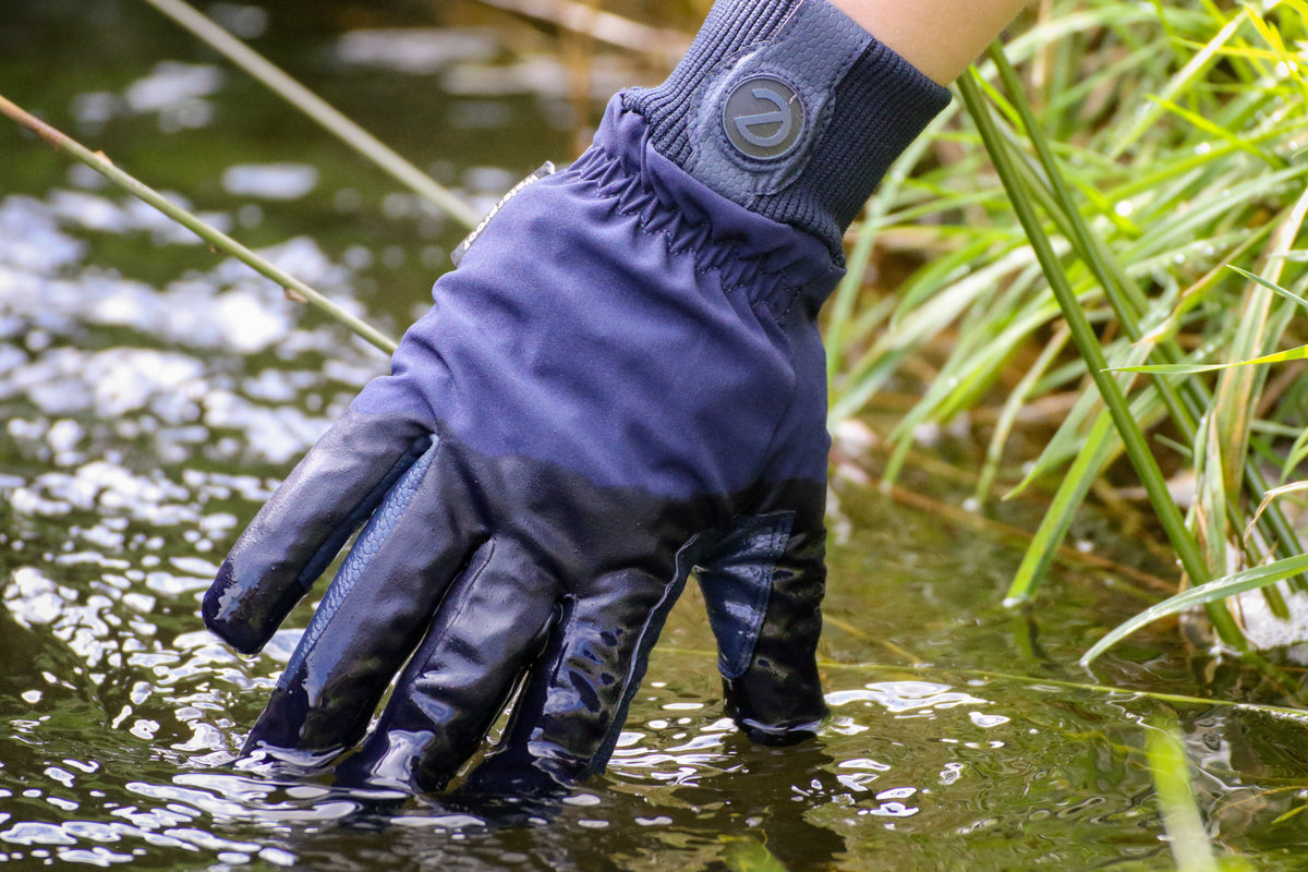 eQUEST Waterproof Riding & Yard Gloves – Blue | Warm, Grippy & Touchscreen