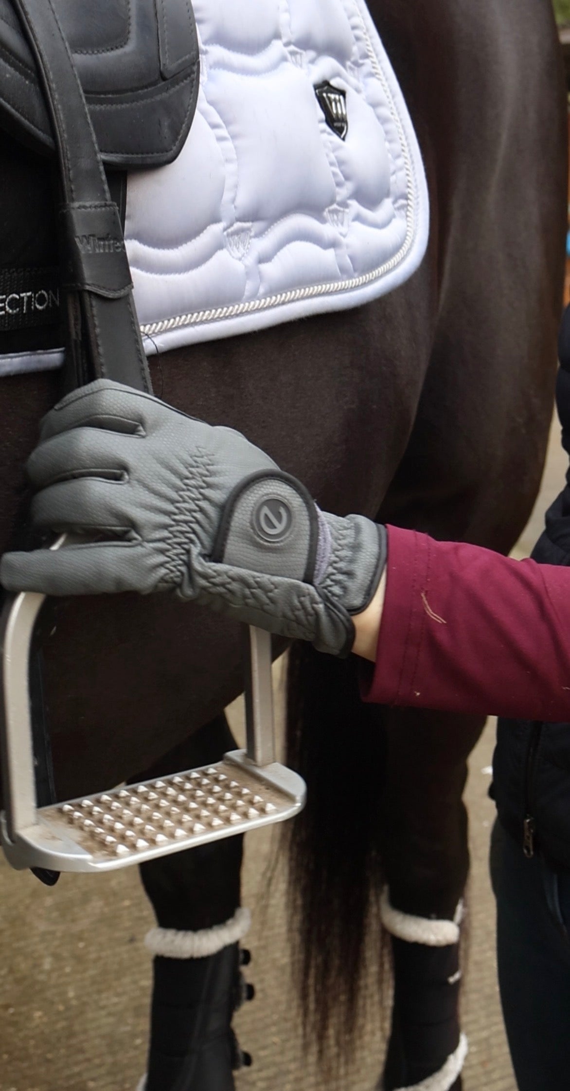eQUEST GripPro Winter Edition Riding Gloves – Grey | Warm, Grippy & Touchscreen