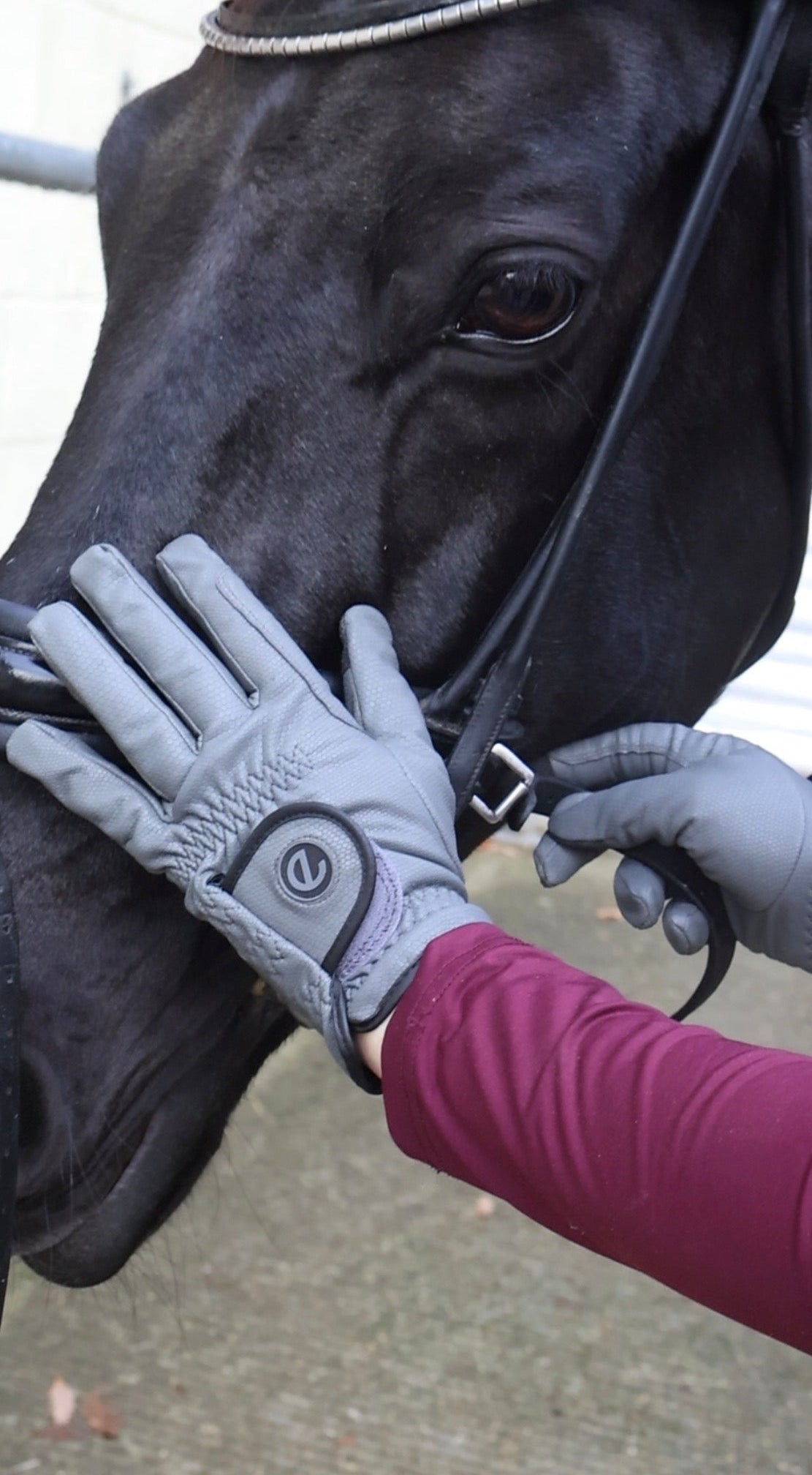 eQUEST GripPro Winter Edition Riding Gloves – Grey | Warm, Grippy & Touchscreen