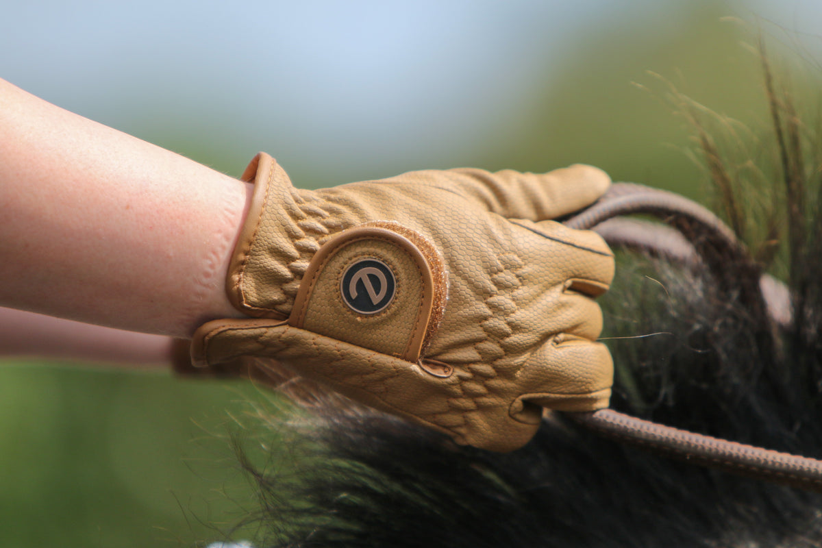 eQUEST GripPro Winter Edition Riding Gloves – Caramel | Warm, Grippy & Touchscreen