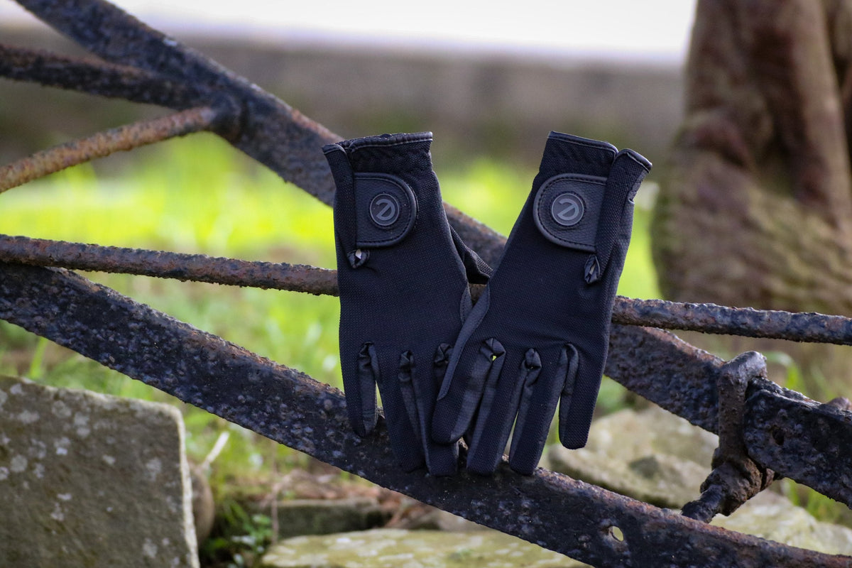 eQUEST GripPro X-LITE Riding Gloves - Black Regular Cuff
