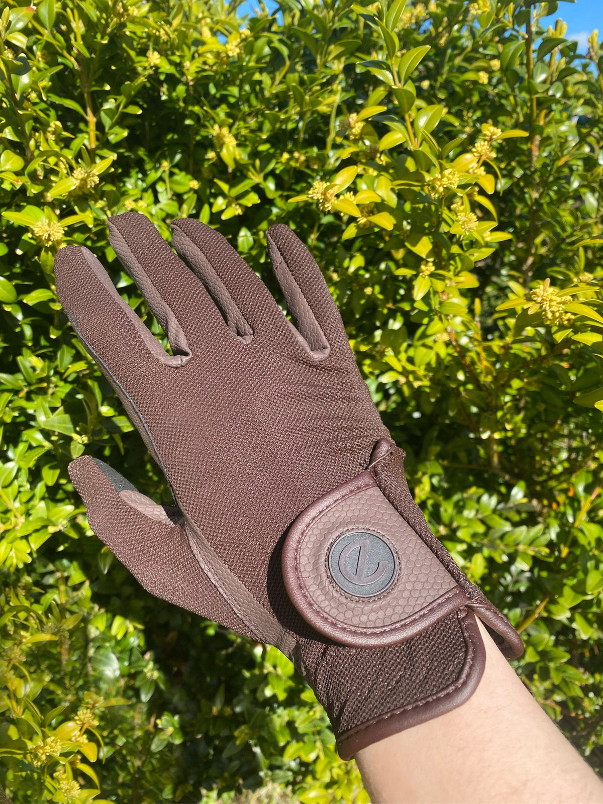 eQUEST GripPro X-LITE Riding Gloves - Brown Regular Cuff