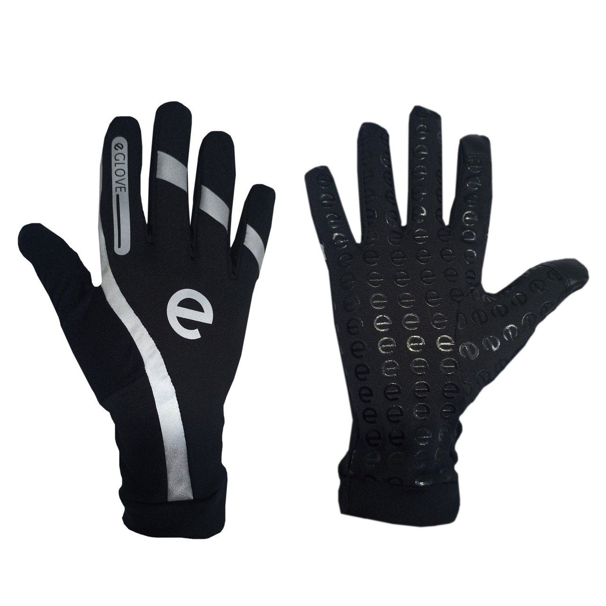 eGLOVE Hi-Vis Run Gloves – Black | Reflective Touchscreen Running Gloves
