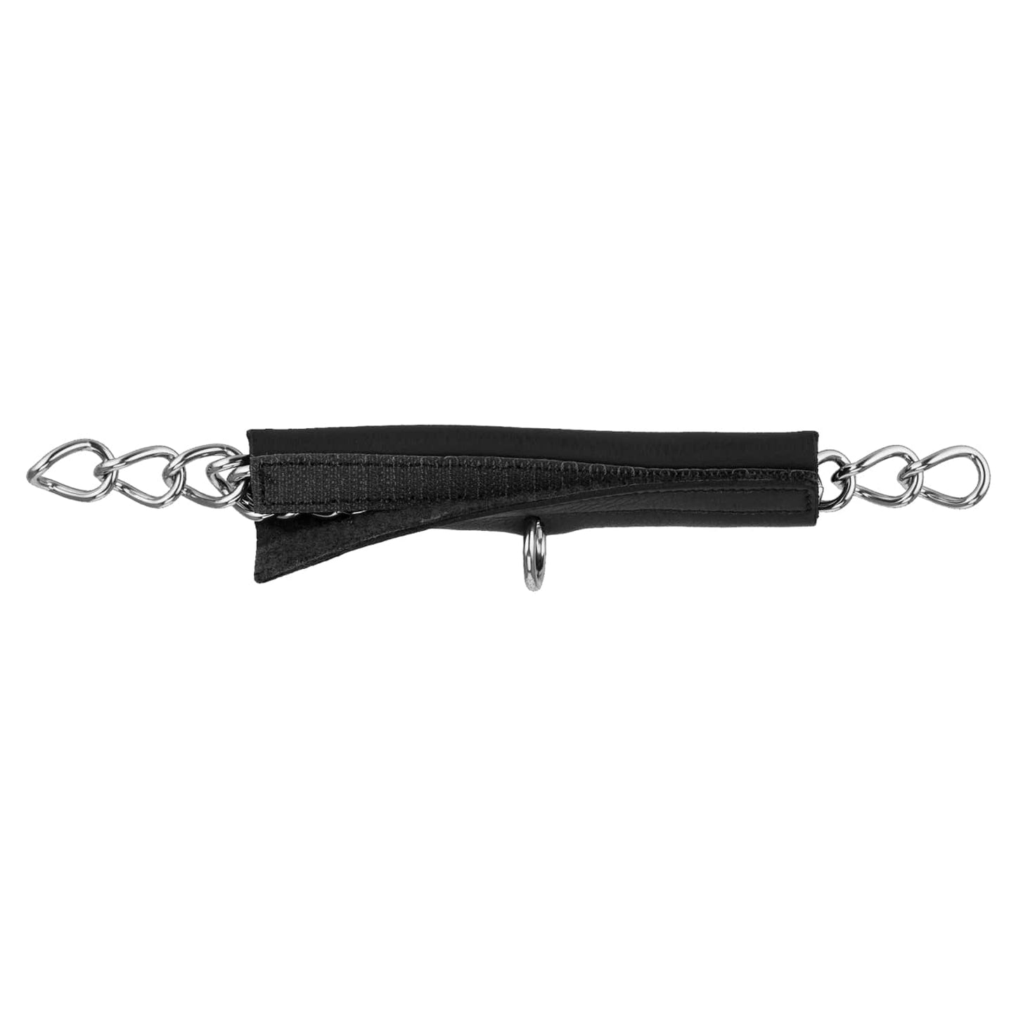 CURB CHAIN GUARD- LEATHER BLACK