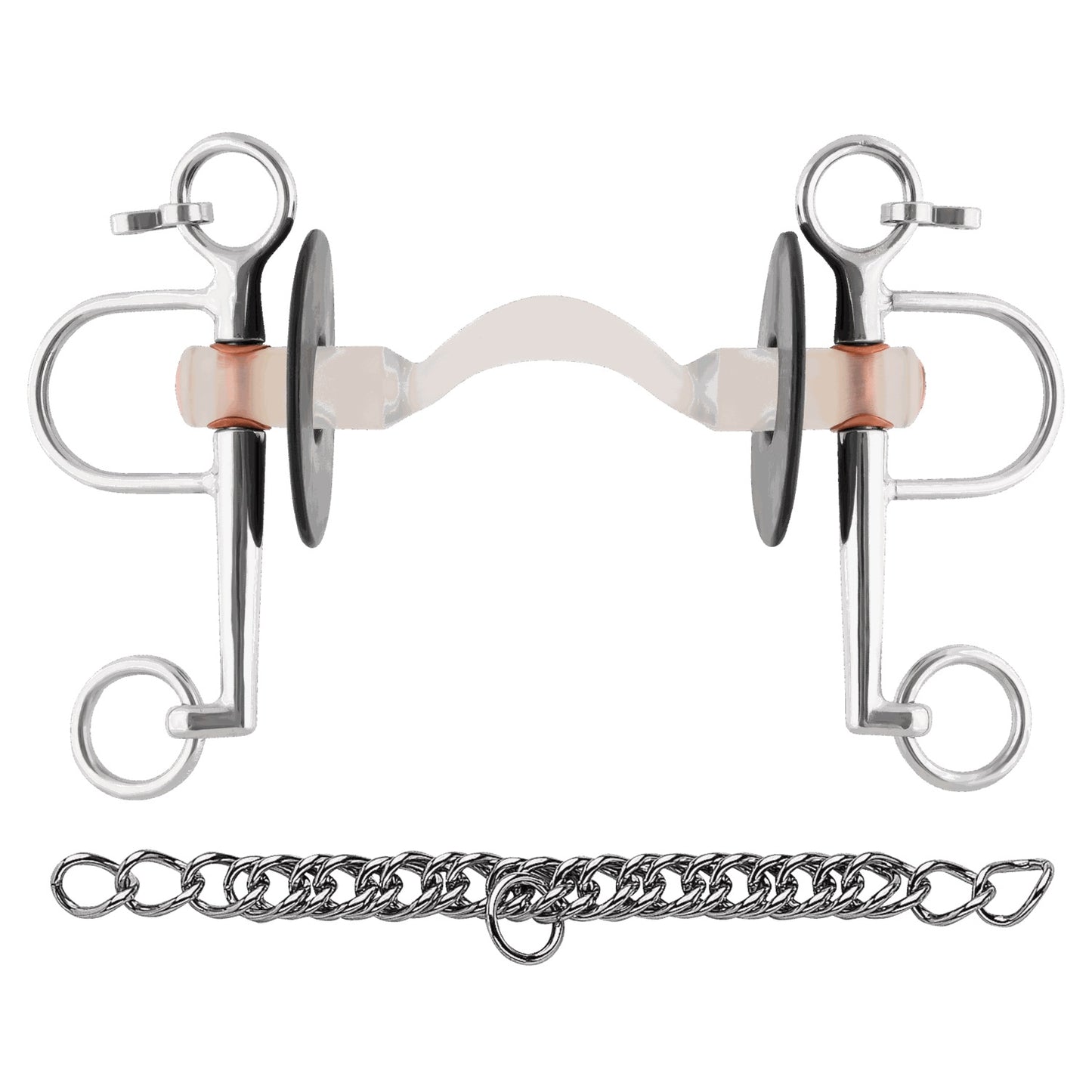 NATHE PELHAM 20MM W.HARD MULLEN MOUTH W.PORT & LONG CHEEKS-
