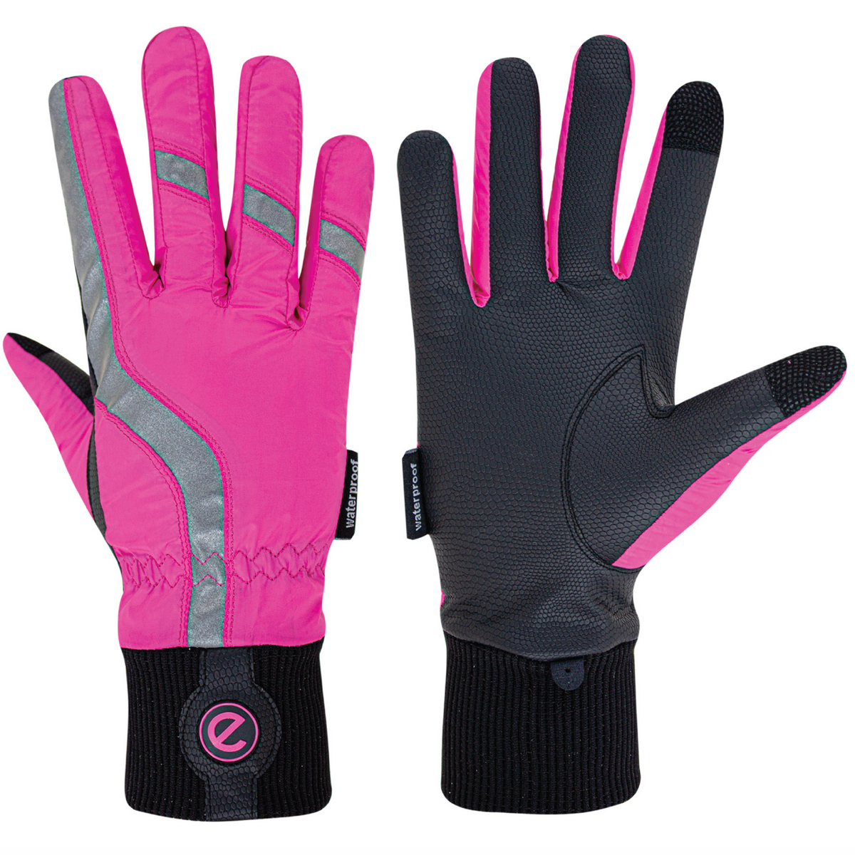 eQUEST Waterproof Hi-Vis Riding & Yard Gloves – Hi-Vis Reflective Pink | Warm & Reflective