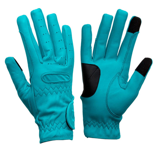 eQUEST GripPro Leather Touchscreen Riding Gloves - Baby Blue | Classic English Style
