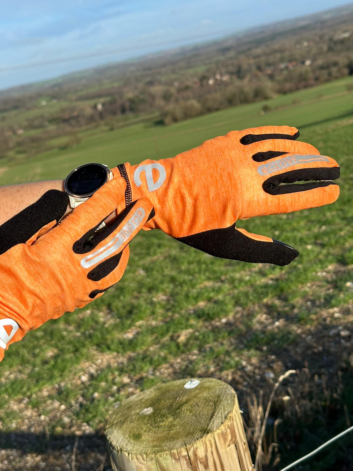 eGLOVE Run Gloves – Orange | Touchscreen Running Gloves