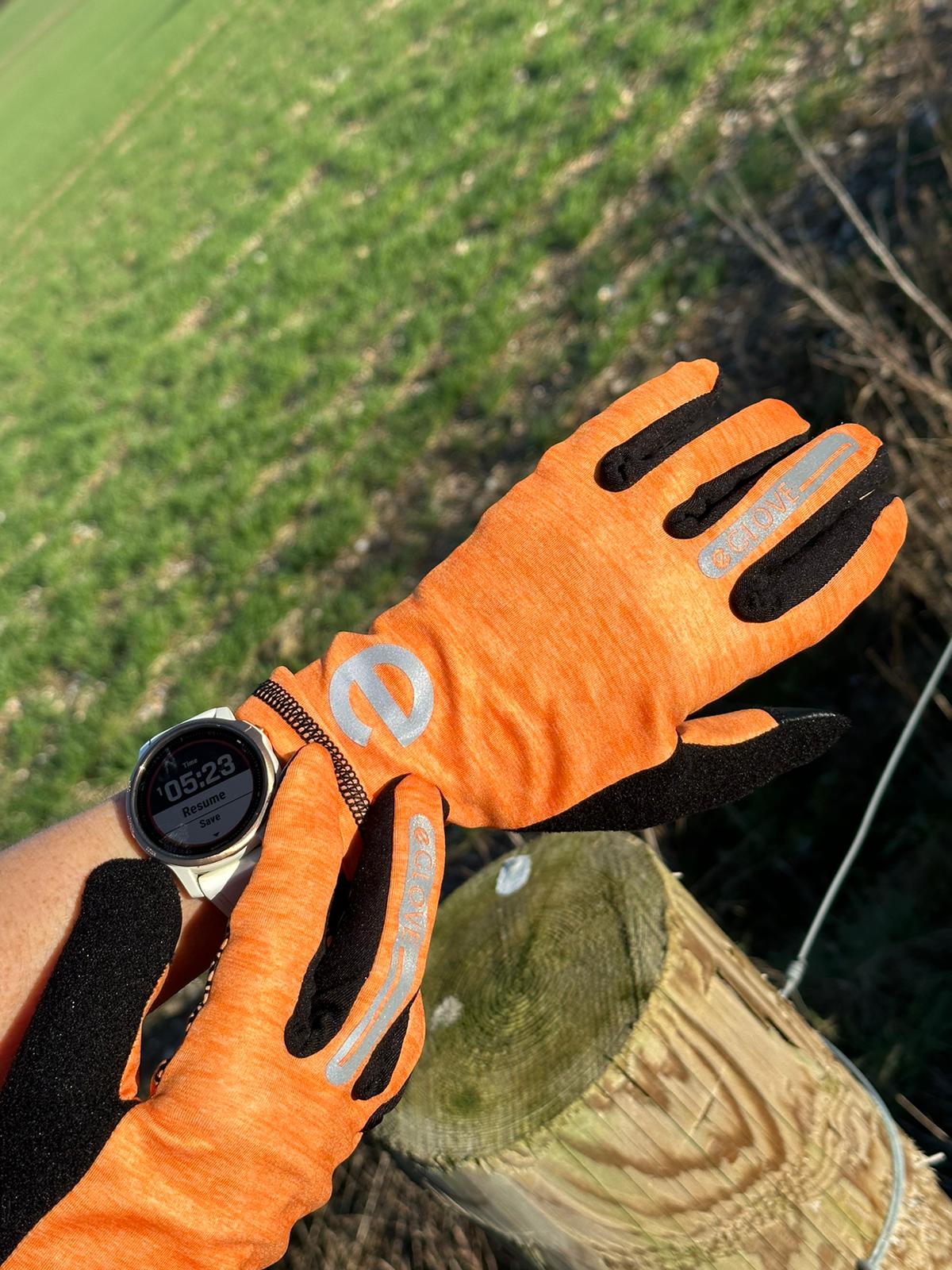 eGLOVE Run Gloves – Orange | Touchscreen Running Gloves