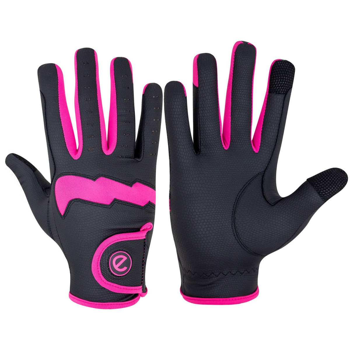 eQUEST GripPro LITE V3 Lightweight Riding Gloves – Black / Pink | Lightweight, Grippy & Breathable