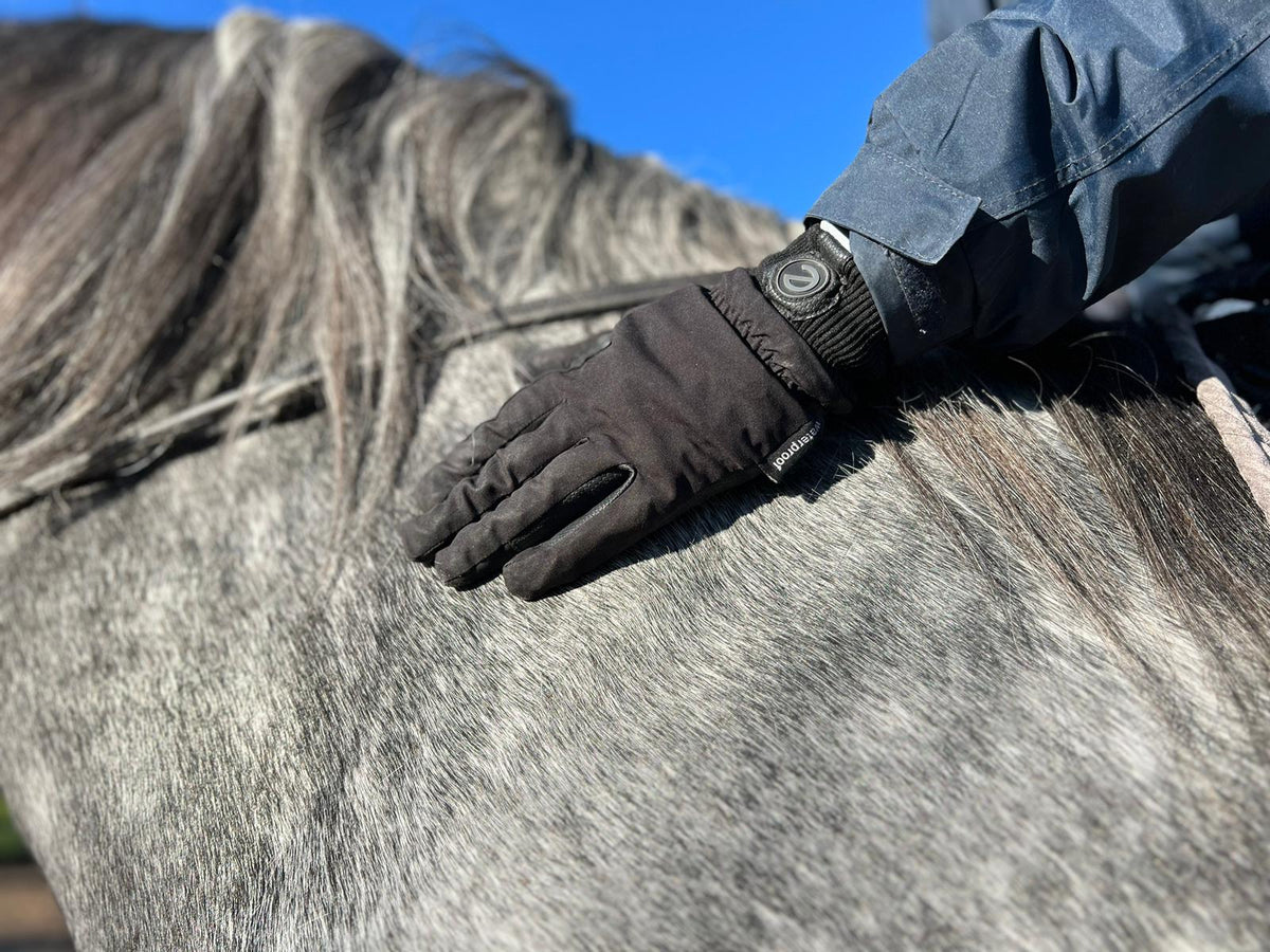 eQUEST Waterproof Riding & Yard Gloves – Black | Warm, Grippy & Touchscreen