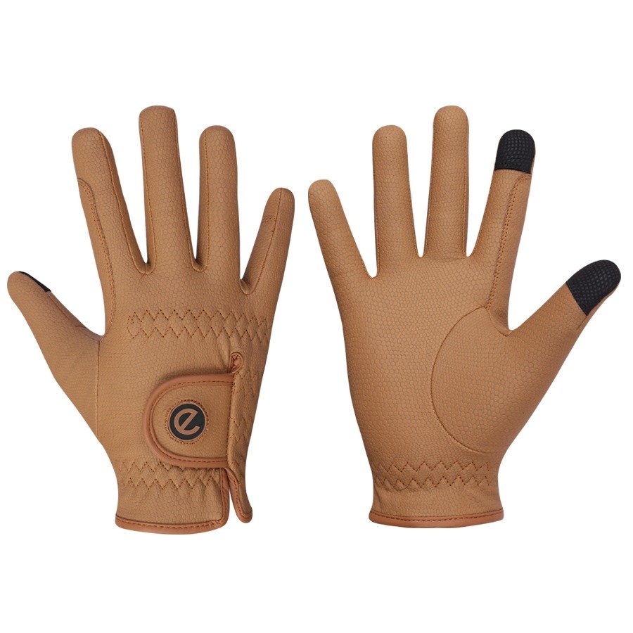 eQUEST GripPro Winter Edition Riding Gloves – Caramel | Warm, Grippy & Touchscreen