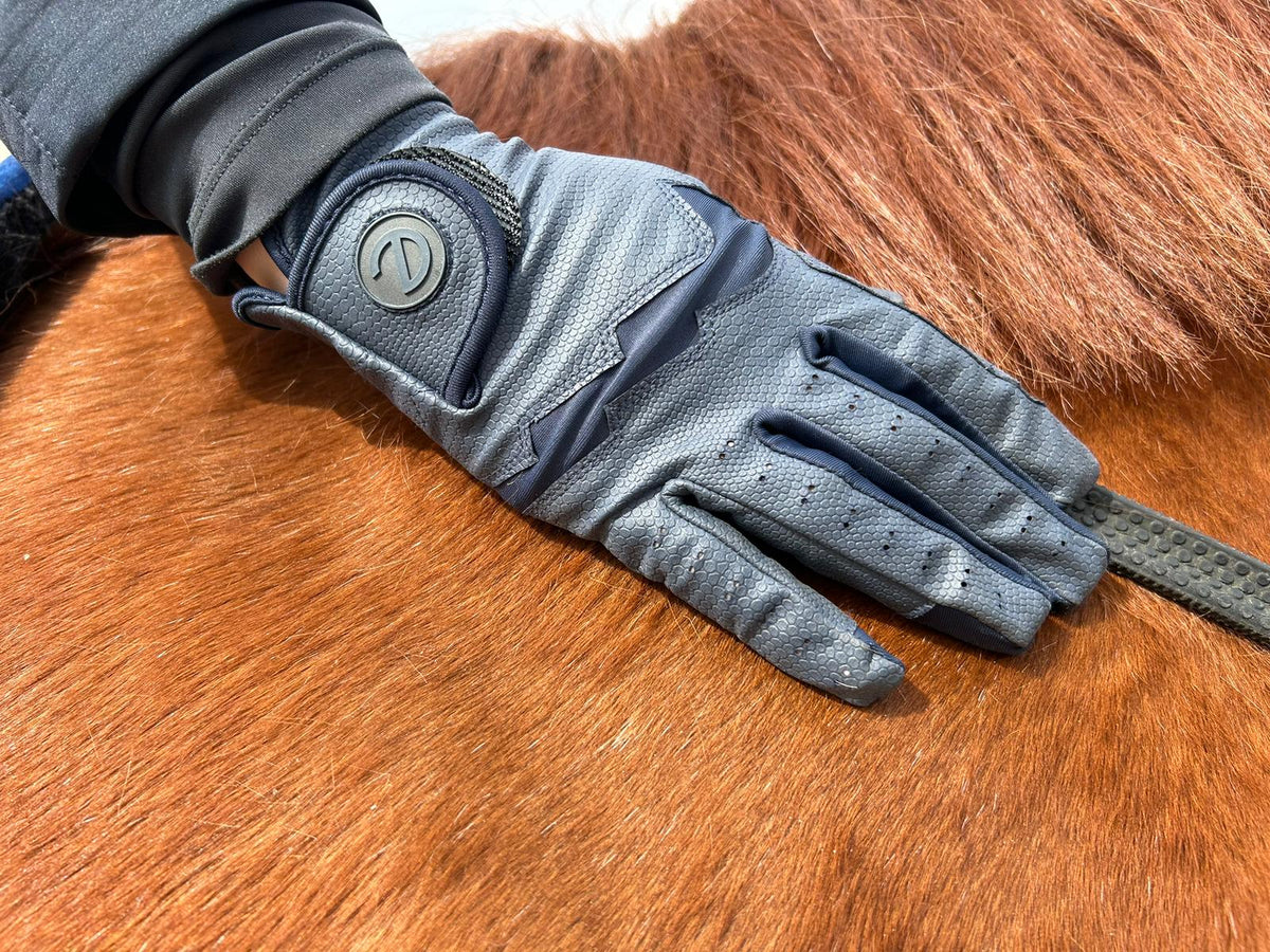 eQUEST GripPro LITE V3 Lightweight Riding Gloves – Blue / Blue | Lightweight, Grippy & Breathable