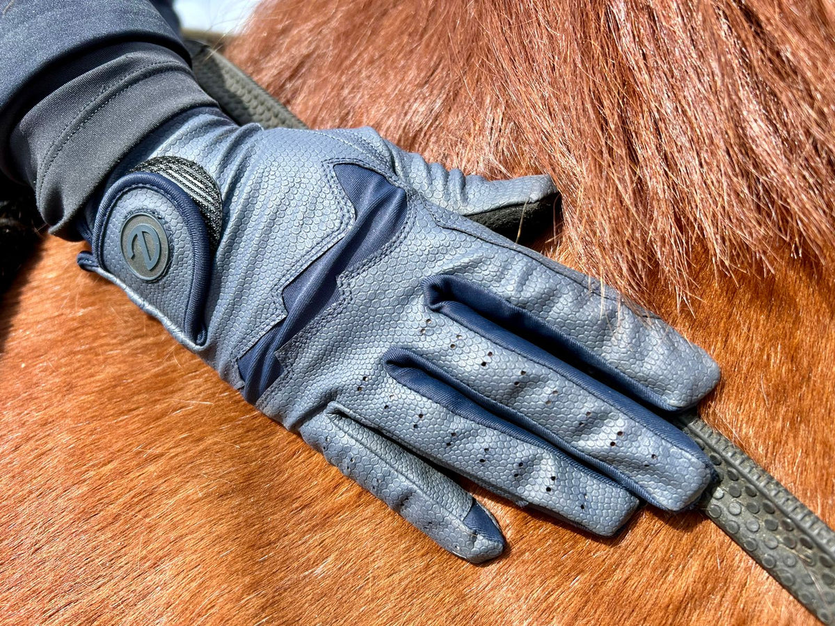 eQUEST GripPro LITE V3 Lightweight Riding Gloves – Blue / Blue | Lightweight, Grippy & Breathable