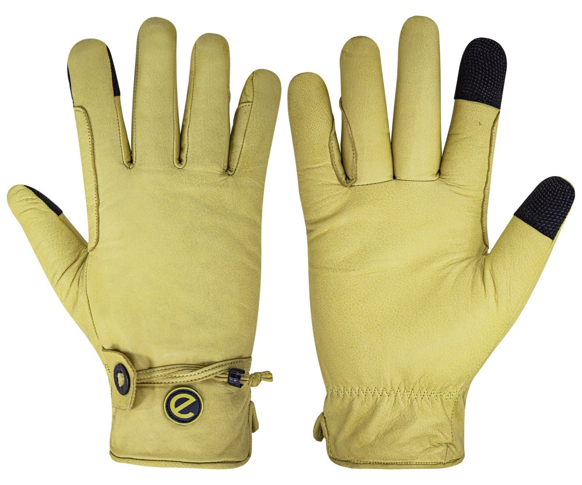 eQUEST GripPro Western Leather Riding Gloves – Classic Yellow | Thinsulate Lined | Touchscreen