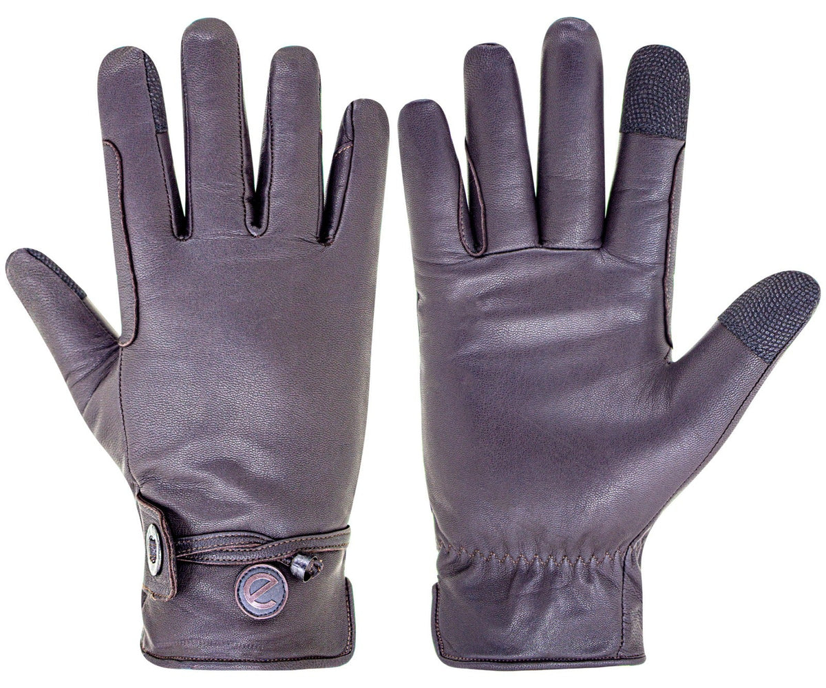 eQUEST GripPro Western Leather Riding Gloves – Brown | Thinsulate Lined | Touchscreen