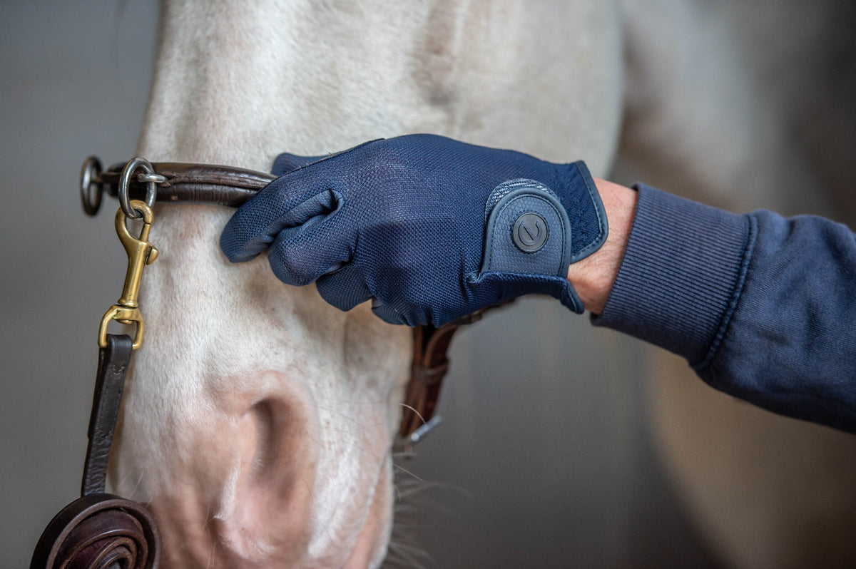 eQUEST GripPro X-LITE Riding Gloves - Blue Regular Cuff
