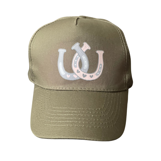 Horse Shoe Baseball Cap -Olive