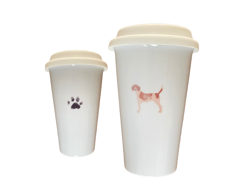 Ceramic Travel Mug -Paw Print & Hound