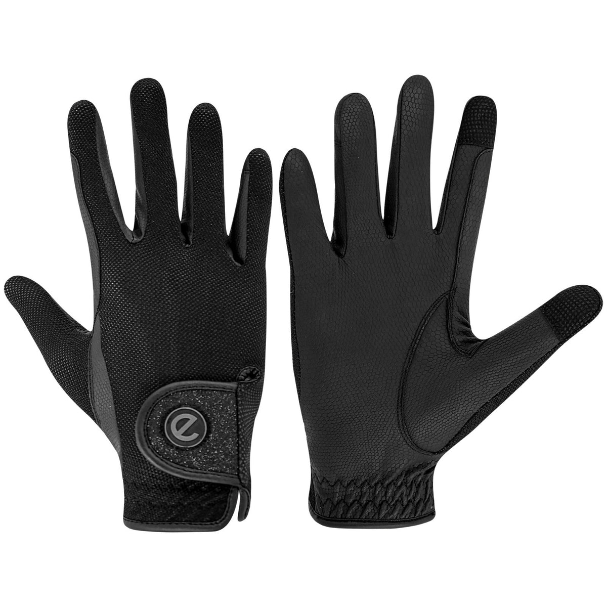 eQUEST GripPro X-LITE Riding Gloves - Black Tonal Glitter Cuff