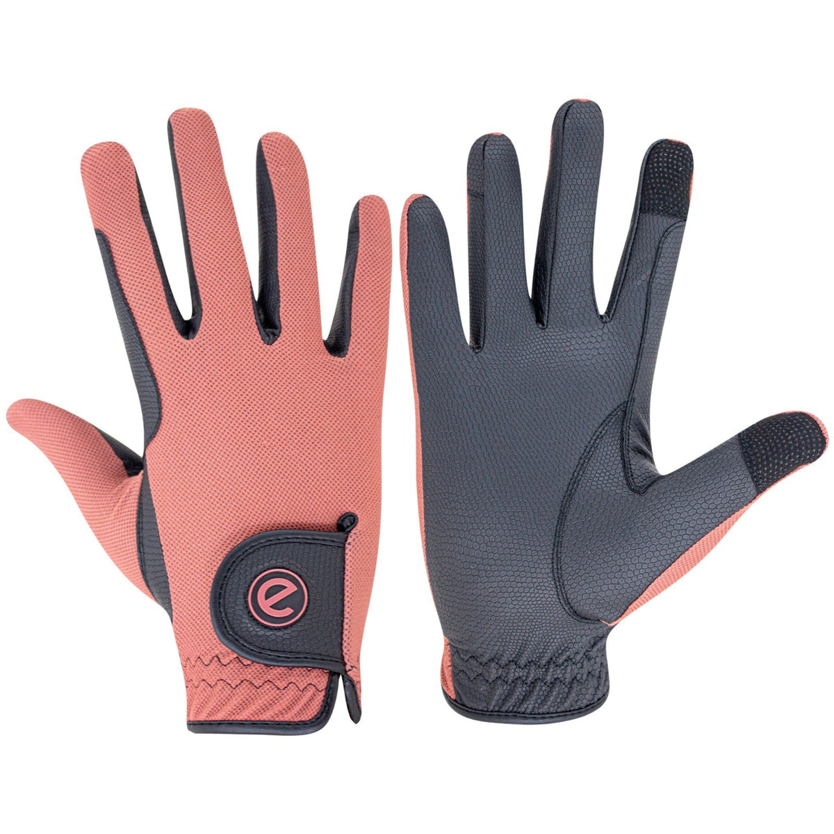 eQUEST GripPro X-LITE Riding Gloves - Coral Regular Cuff