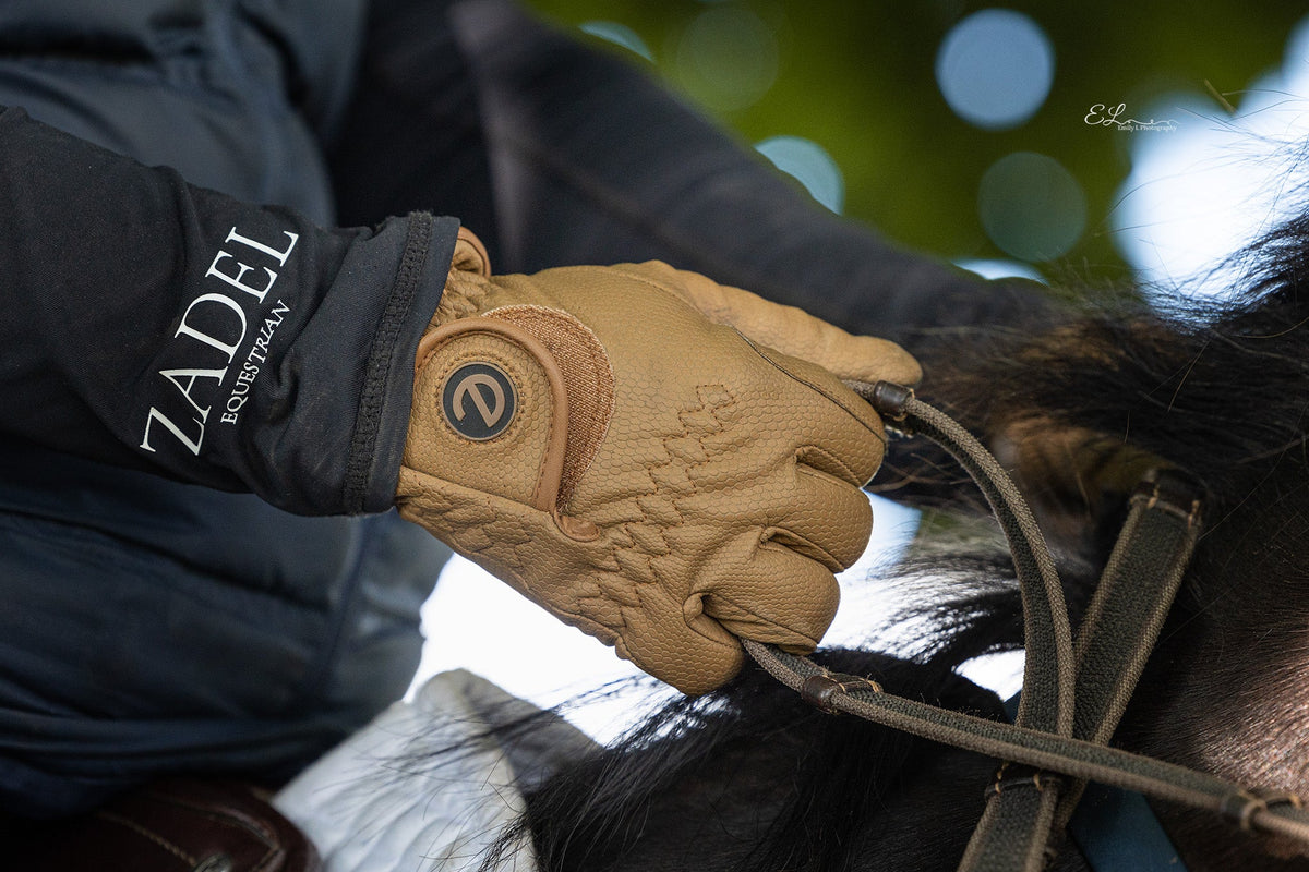 eQUEST GripPro Winter Edition Riding Gloves – Caramel | Warm, Grippy & Touchscreen