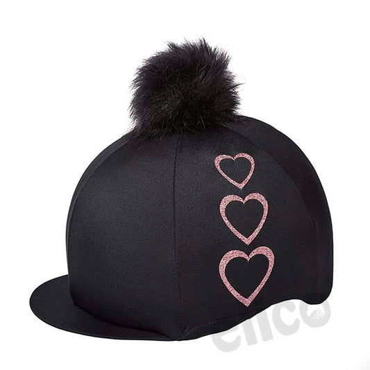 Hat Cover Three Hearts Black